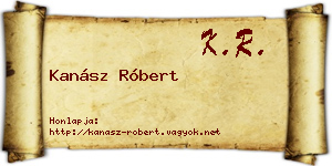 Kanász Róbert névjegykártya